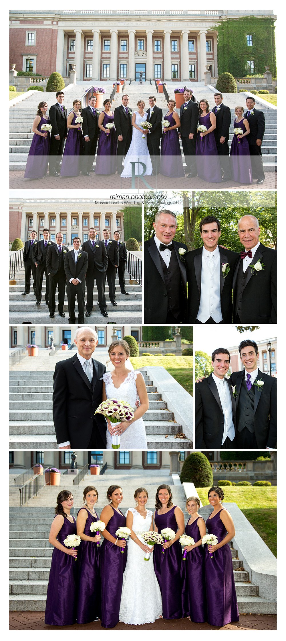 Holy Cross, wedding, summer, purple, Worcester